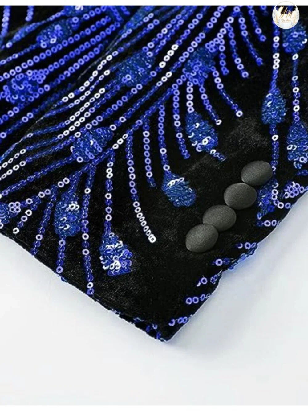 Men's Sequins Velvet Shawl Collar Blazer Suit Jacket Wedding Party Stage